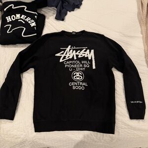 *VINTAGE & RARE* Stussy Seattle Flagship Sweatshirt in Black / White size XXL